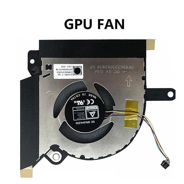 Alt view image 7 of 7 - CPU + GPU Cooling Fans Suitable for ASUS ROG Flow 2021Y X13 GV301Q GV301QC GV301QE GV301QH Series Laptop Cooler Fan 5V 0.5A 4 PIN DFS5K123043638 FMQM + DFS5K223052838 FMQN (GPU)