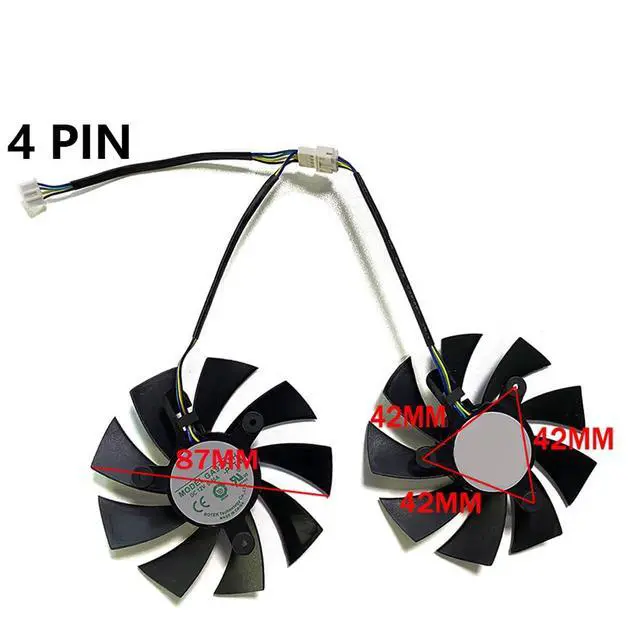 Alt view image 4 of 7 - Graphics Card Cooling Fans Suitable for ZOTAC RTX 2060S 2070S Mini for RTX 2060 GTX 1660S 1600TI AMP Series Desktop GA92A2H 87mm 12V 0.35A 4Pin Video Card Cooler Fans GPU Fan (2PCS)