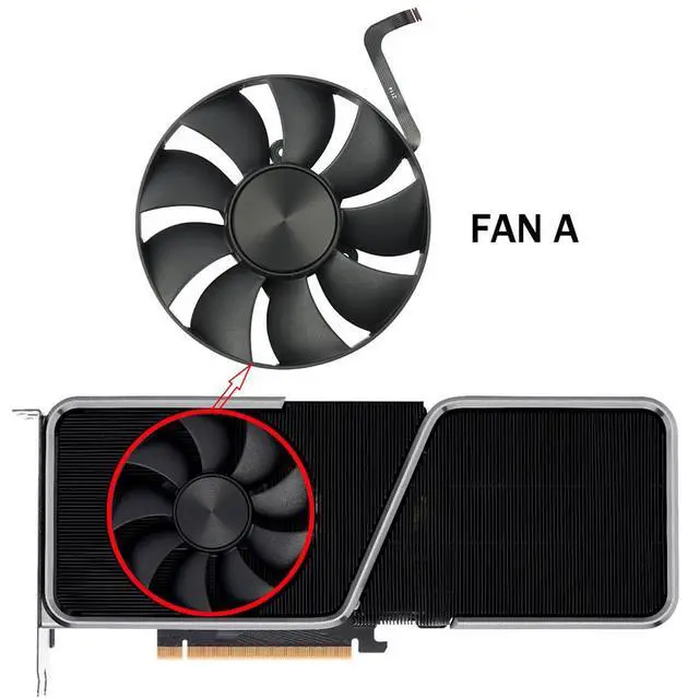 Alt view image 2 of 7 - Graphics Card Cooling Fans Suitable for NVIDIA RTX 3070TI 3080 3080Ti FE Founders Edition Desktop 12V 0.6A 6Pin DAPC0815B2UP008 DAPC0815B2UP003 AFB0912HD-02 85mm (Fan 1)