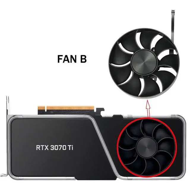 Alt view image 2 of 7 - Graphics Card Cooling Fans Suitable for NVIDIA RTX 3070TI 3080 3080Ti FE Founders Edition Desktop 12V 0.6A 6Pin DAPC0815B2UP008 DAPC0815B2UP003 AFB0912HD-02 85mm (Fan 2)