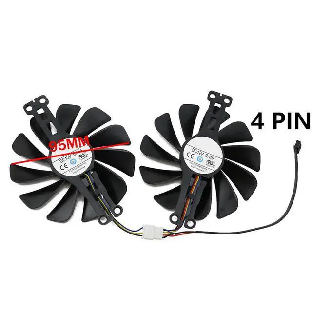 Alt view image 3 of 7 - Graphics Card Cooling Fans Suitable for for XFX RX 6500XT 6600 6600XT Speedster SWFT 210 Core Series Desktop FDC10U12S9-C FY010010M12LPA 95mm 12V 0.45A 4Pin Video Card Cooler Fans GPU Fan (2PCS)