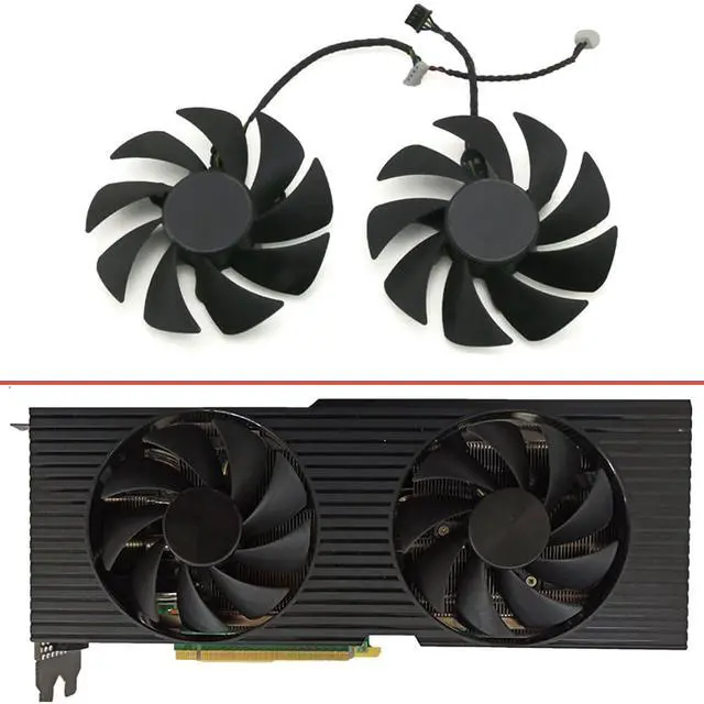 Alt view image 2 of 7 - Graphics Card Cooling Fans Suitable for Dell for Lenovo RTX 3060Ti 3070 3080 3090 Series Desktop PLA09215B12H 85mm 12V 0.55A 4Pin + 2PIN Video Card Cooler Fans GPU Fan (2PCS)