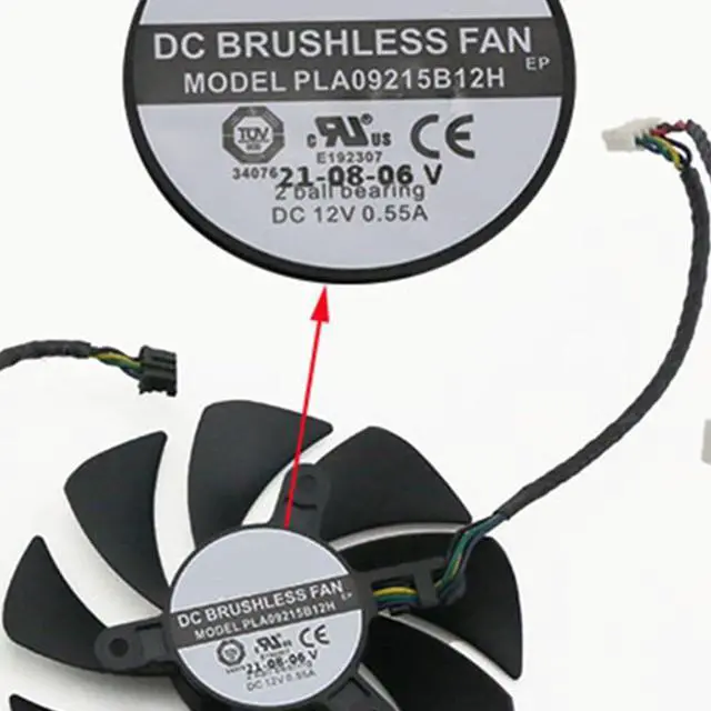 Alt view image 5 of 7 - Graphics Card Cooling Fans Suitable for Dell for Lenovo RTX 3060Ti 3070 3080 3090 Series Desktop PLA09215B12H 85mm 12V 0.55A 4Pin + 2PIN Video Card Cooler Fans GPU Fan (2PCS)