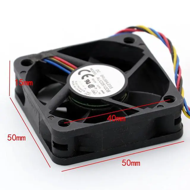 Alt view image 6 of 6 - 5015 50mm x 50mm x 15mm 12V DC Brushless Fan AUC0512DB 12V 0.27A 4 PIN Cooling Fan