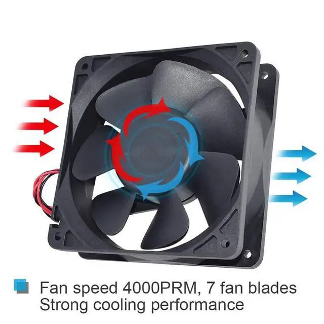 Alt view image 5 of 6 - FD241238EB 12038 12cm 120mm 24V 0.52A Double Ball Bearing Cooling Fan 120 * 120 * 38mm