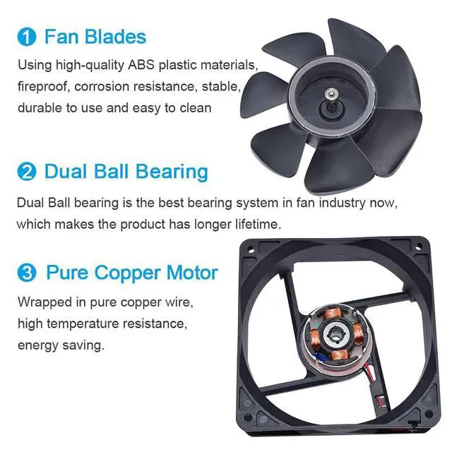 Alt view image 6 of 6 - FD241238EB 12038 12cm 120mm 24V 0.52A Double Ball Bearing Cooling Fan 120 * 120 * 38mm