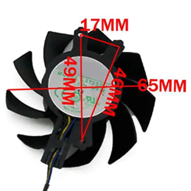 Alt view image 4 of 7 - Graphics Card Cooling Fans Suitable for ZOTAC GTX 1660 1660S 1660ti Twin Fan Series Desktop GA72S2U GA82S2H 65mm 75mm 12V 0.35A 0.36A 4Pin Video Card Cooler Fans GPU Fan (Fan-A)
