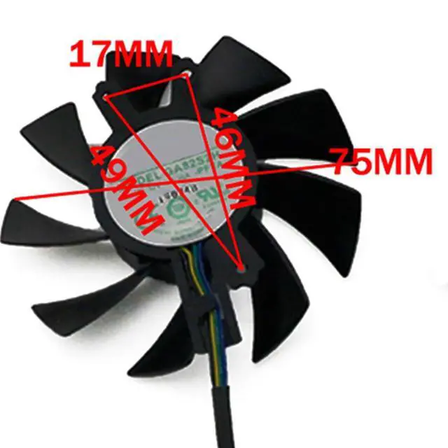 Alt view image 3 of 7 - Graphics Card Cooling Fans Suitable for ZOTAC GTX 1660 1660S 1660ti Twin Fan Series Desktop GA72S2U GA82S2H 65mm 75mm 12V 0.35A 0.36A 4Pin Video Card Cooler Fans GPU Fan (Fan-B)