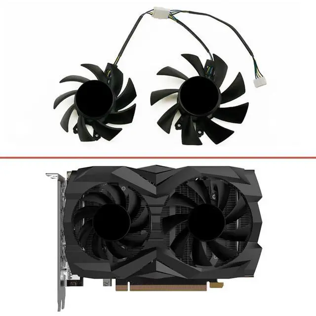 Alt view image 2 of 6 - Graphics Card Cooling Fans Suitable for ZOTAC GTX 1660 1660S 1660ti Twin Fan Series Desktop GA72S2U GA82S2H 65mm 75mm 12V 0.35A 0.36A 4Pin Video Card Cooler Fans GPU Fan (2PCS)
