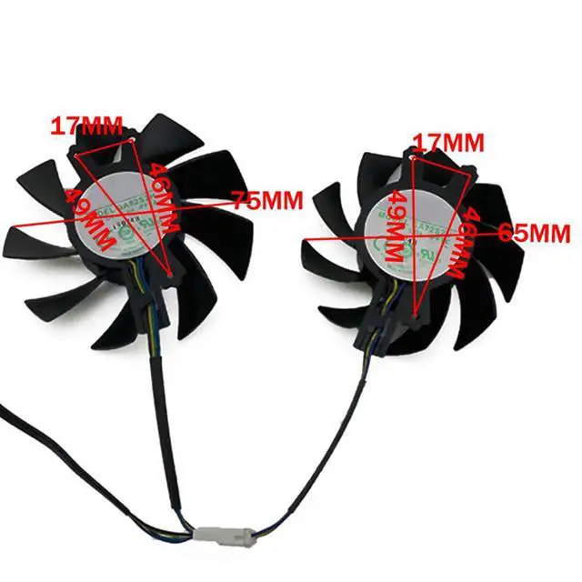 Alt view image 4 of 6 - Graphics Card Cooling Fans Suitable for ZOTAC GTX 1660 1660S 1660ti Twin Fan Series Desktop GA72S2U GA82S2H 65mm 75mm 12V 0.35A 0.36A 4Pin Video Card Cooler Fans GPU Fan (2PCS)