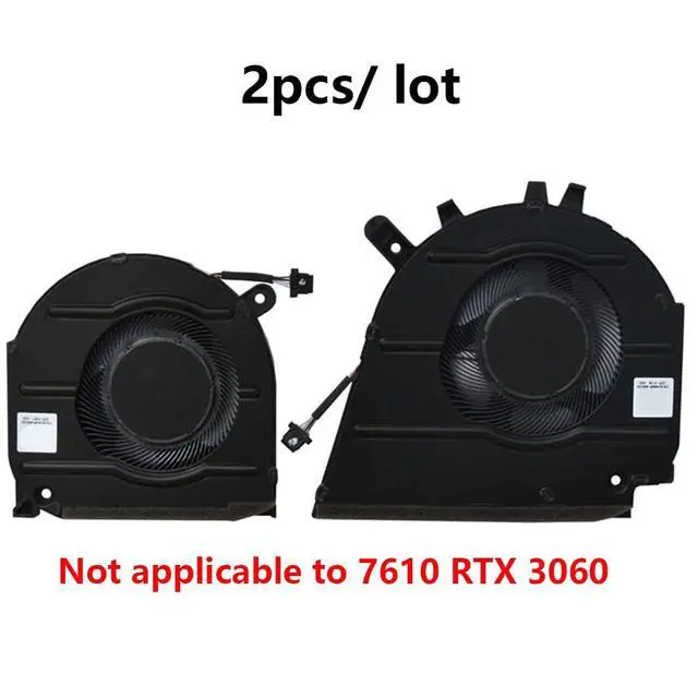 Alt view image 2 of 7 - CPU + GPU Cooling Fans Suitable for Dell Inspiron Vostro 15 7510 16 7610 P106F P107F Series Laptop Cooler Fan 5V 0.6A 4 PIN B6506ASHNF2000TN + B8906ASHNF2000TN (2PCS)