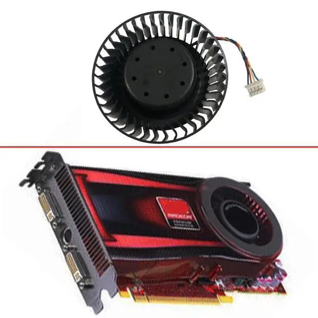 Alt view image 2 of 7 - Graphics Card Cooling Fans Suitable for AMD ATI Radeon HD 5970 5870 5850 5830 5650 4890 4870 Series Desktop BFB1012SHA01 75mm 12V 2.4A 4Pin Video Card Cooler Fans
