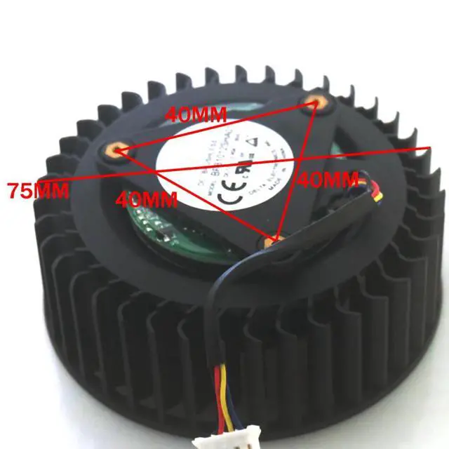Alt view image 4 of 7 - Graphics Card Cooling Fans Suitable for AMD ATI Radeon HD 5970 5870 5850 5830 5650 4890 4870 Series Desktop BFB1012SHA01 75mm 12V 2.4A 4Pin Video Card Cooler Fans