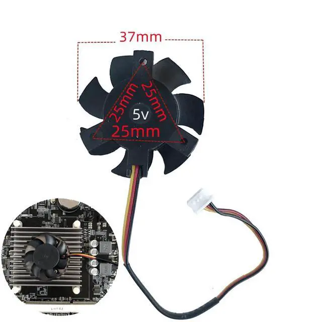 Alt view image 5 of 7 - 37MM Hole spacing 25 * 25 * 25MM 5V j1800 j13160 j1900cpu Cooling Fan Industrial Control for Replacement of Jie Micro Motherboard Graphics Card 5V Heatsink Fan (3 Wires)