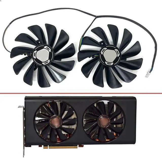 Alt view image 2 of 7 - Graphics Card Cooling Fans Suitable for XFX RX 5500XT 5600XT 5700 5700XT Thicc II Pro Series Desktop CF1010U12S 95mm 12V 0.45A 4Pin Video Card Cooler Fans GPU Fan