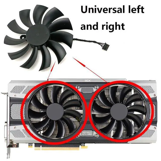 Alt view image 2 of 7 - 1PCS Graphics Card Cooling Fans Suitable for EVGA GTX 1070 1070ti 1080 FTW2 ICX Series Desktop PLD10015B12H 95mm 12V 0.55A 4Pin Video Card Cooler Fans GPU Fan