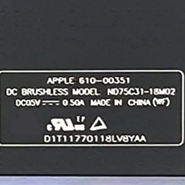 Alt view image 3 of 7 - Cooling Fans Suitable for Apple MacBook Pro Retina 16" A2141 Set EMC 3347 Late 2019Y Series Laptop Cooler Fan 5.1V 2W 6 PIN CC120K17C 610-00354-01 (Fan A)