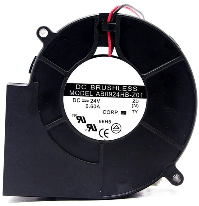 Alt view image 2 of 7 - 97MM DC24V 0.60A 14.4W 9733 AB0924HB-Z01 24V 0.60A Server Cooling Fan 9CM Turbofan Blower 97 * 97 * 33mm Computer Industrial Control Computer Motherboard Fan (2pin)