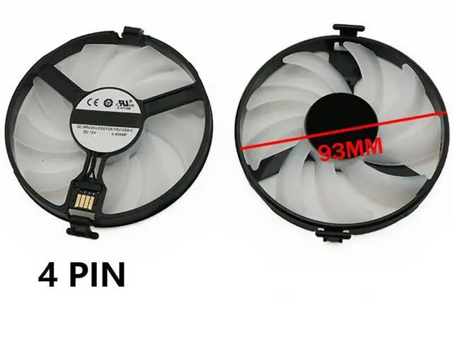 Alt view image 4 of 7 - Blue LED Graphics Card Cooling Fans Suitable for XFX Radeon RX 470 480 RS RX 470D 570 RX 580 EDITIE Crimson Series Desktop FDC10U12S9-C (Blue LED Fans) 93mm 12V 0.45A 4Pin (2PCS)