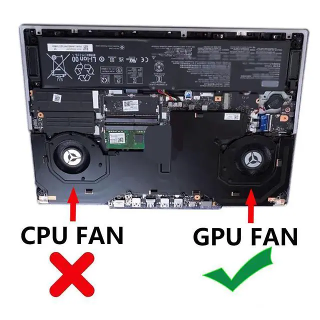 Alt view image 4 of 7 - GPU Cooling Fans Suitable for Lenovo Legion Y9000K R9000K 7 16ACH 7-16ACHG6 82N6 2021Y Series Laptop Cooler Fan 5V 0.5A 4 PIN DFS5L32G064860 FNKL + DFS5L32G164860 FNKM (GPU)