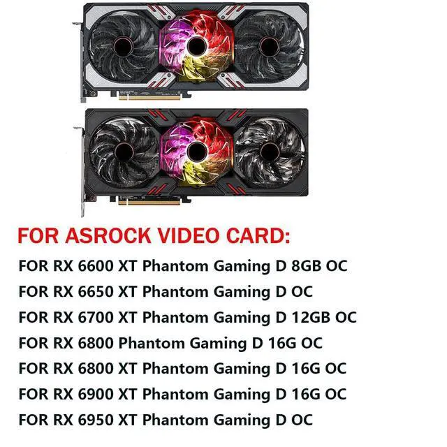 Alt view image 3 of 7 - Graphics Card Cooling Fans Suitable for ASROCK RX 6600XT 6650XT 6700XT 6800 6800XT 6900XT 6950XT Phantom Gaming D OC Series Desktop FDC10H12S9-C 87mm 12V 0.35A 4Pin Video Card Cooler Fans (Fan-B)