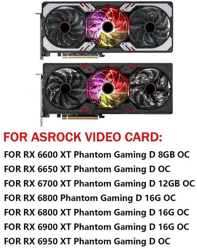 Alt view image 3 of 7 - Graphics Card Cooling Fans Suitable for ASROCK RX 6600XT 6650XT 6700XT 6800 6800XT 6900XT 6950XT Phantom Gaming D OC Series Desktop FDC10H12S9-C 87mm 12V 0.35A 4Pin Video Card Cooler Fans (Fan-C)