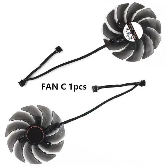 Alt view image 7 of 7 - Graphics Card Cooling Fans Suitable for ASROCK RX 6600XT 6650XT 6700XT 6800 6800XT 6900XT 6950XT Phantom Gaming D OC Series Desktop FDC10H12S9-C 87mm 12V 0.35A 4Pin Video Card Cooler Fans (Fan-C)