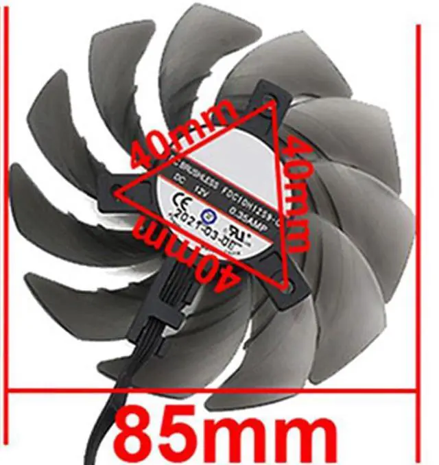 Alt view image 4 of 7 - Graphics Card Cooling Fans Suitable for ASROCK RX 6600XT 6700XT 6750XT 6800 Challenger Pro OC Series Desktop FDC10H12S9-C 85mm 12V 0.35A 4Pin Video Card Cooler Fans GPU Fan (Fan-A)