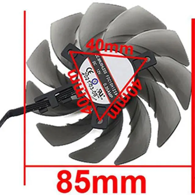 Alt view image 4 of 7 - Graphics Card Cooling Fans Suitable for ASROCK RX 6600XT 6700XT 6750XT 6800 Challenger Pro OC Series Desktop FDC10H12S9-C 85mm 12V 0.35A 4Pin Video Card Cooler Fans GPU Fan (Fan-C)