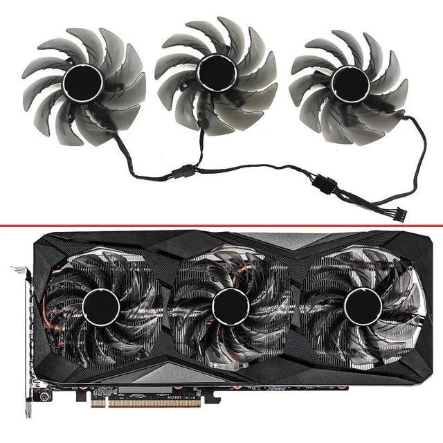 Alt view image 2 of 7 - Graphics Card Cooling Fans Suitable for ASROCK RX 6600XT 6700XT 6750XT 6800 Challenger Pro OC Series Desktop FDC10H12S9-C 85mm 12V 0.35A 4Pin Video Card Cooler Fans GPU Fan (3PCS)
