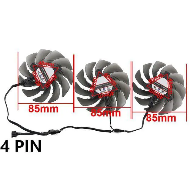 Alt view image 4 of 7 - Graphics Card Cooling Fans Suitable for ASROCK RX 6600XT 6700XT 6750XT 6800 Challenger Pro OC Series Desktop FDC10H12S9-C 85mm 12V 0.35A 4Pin Video Card Cooler Fans GPU Fan (3PCS)