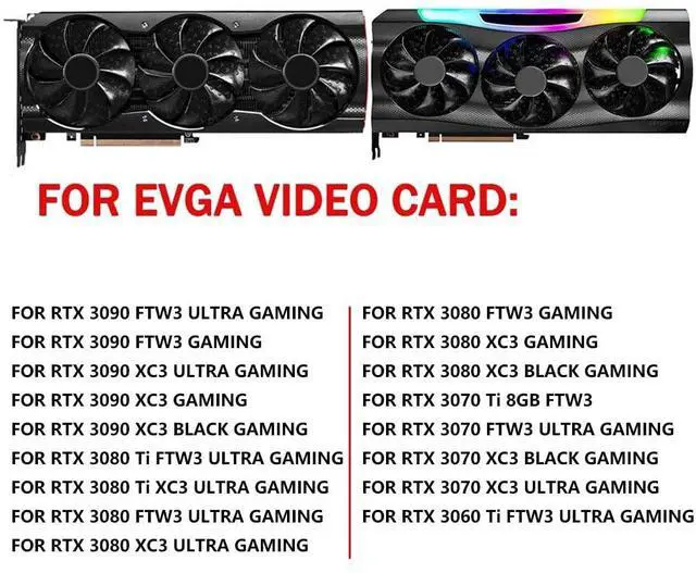 Alt view image 3 of 7 - Graphics Card Cooling Fans Suitable for EVGA RTX 3060TI 3070 3070TI 3080 3080TI 3090 FTW3 / XC3 Gaming Series Desktop PLD09220S12HH 87mm 12V 0.55A 4Pin Video Card Cooler Fans GPU Fan (Fan-B)
