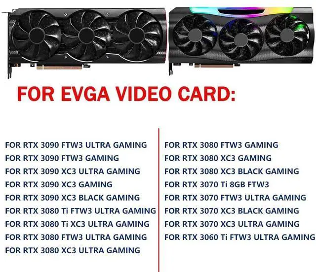 Alt view image 3 of 7 - Graphics Card Cooling Fans Suitable for EVGA RTX 3060TI 3070 3070TI 3080 3080TI 3090 FTW3 / XC3 Gaming Series Desktop PLD09220S12HH 87mm 12V 0.55A 4Pin Video Card Cooler Fans GPU Fan (Fan-C)