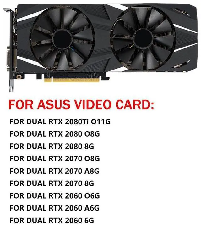 Alt view image 3 of 7 - Graphics Card Cooling Fan Replacement for ASUS Dual RTX 2060 2070 2080 2080Ti Gaming Series FDC10U12S9-C 87mm 12V 0.45A 4Pin Video Card Cooler Fans GPU Fan (Fan-A)