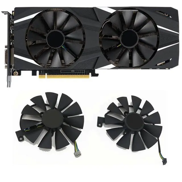 Alt view image 2 of 7 - Graphics Card Cooling Fan Replacement for ASUS Dual RTX 2060 2070 2080 2080Ti Gaming Series FDC10U12S9-C 87mm 12V 0.45A 4Pin Video Card Cooler Fans GPU Fan (2PCS)