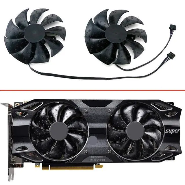 Alt view image 2 of 5 - Graphics Card Cooling Fans Suitable for EVGA RTX 2070 Super 2080 Super KO Gaming Series Desktop PLA09215S12H 85mm 12V 0.55A 4Pin Video Card Cooler Fans GPU Fan (2PCS)