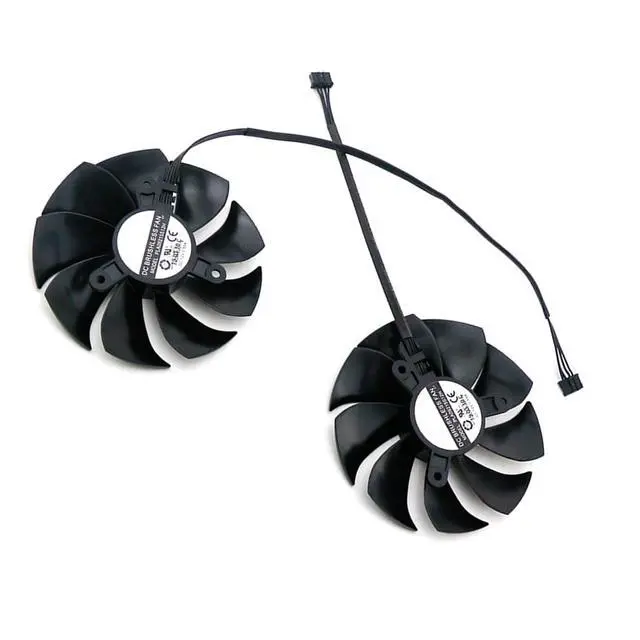 Alt view image 4 of 5 - Graphics Card Cooling Fans Suitable for EVGA RTX 2070 Super 2080 Super KO Gaming Series Desktop PLA09215S12H 85mm 12V 0.55A 4Pin Video Card Cooler Fans GPU Fan (2PCS)