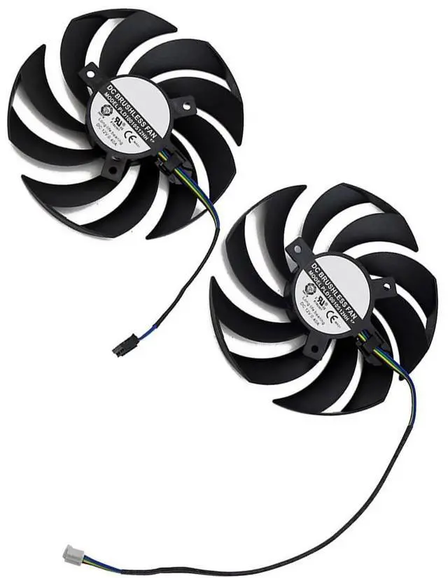 Alt view image 5 of 6 - Graphics Card Cooling Fans Suitable for MSI RTX 3050 3060 3060TI Gaming X RX 6600XT 6700XT Gaming X Series Desktop PLD10010S12HH 95mm 12V 0.40A 4Pin Video Card Cooler Fans GPU Fan (2PCS)