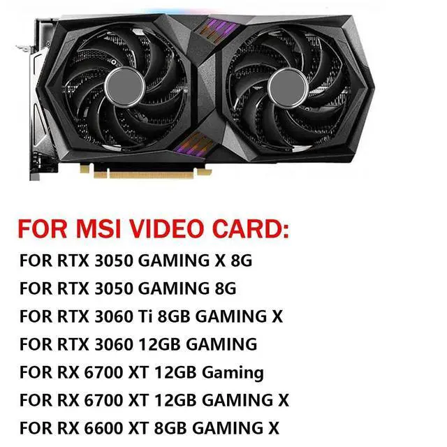 Alt view image 2 of 6 - Graphics Card Cooling Fans Suitable for MSI RTX 3050 3060 3060TI Gaming X RX 6600XT 6700XT Gaming X Series Desktop PLD10010S12HH 95mm 12V 0.40A 4Pin Video Card Cooler Fans GPU Fan (2PCS)