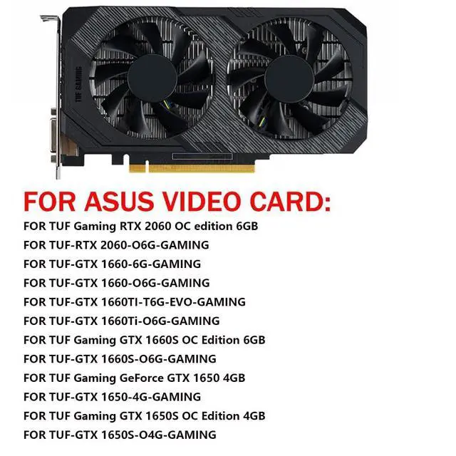 Alt view image 3 of 7 - Graphics Card Cooling Fans Suitable for ASUS TUF GTX 1650 1650S 1660 1660S 1660Ti Gaming for TUF RTX 2060 Gaming Series Desktop T128015BU 75mm 12V 0.50A 6 Pin Video Card Cooler Fans GPU Fan (2PCS)