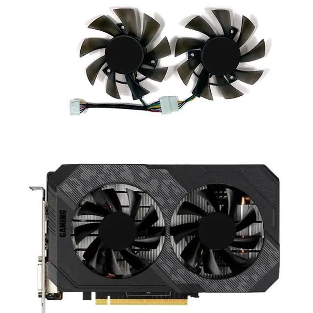 Alt view image 2 of 7 - Graphics Card Cooling Fans Suitable for ASUS TUF GTX 1650 1650S 1660 1660S 1660Ti Gaming for TUF RTX 2060 Gaming Series Desktop T128015BU 75mm 12V 0.50A 6 Pin Video Card Cooler Fans GPU Fan (2PCS)