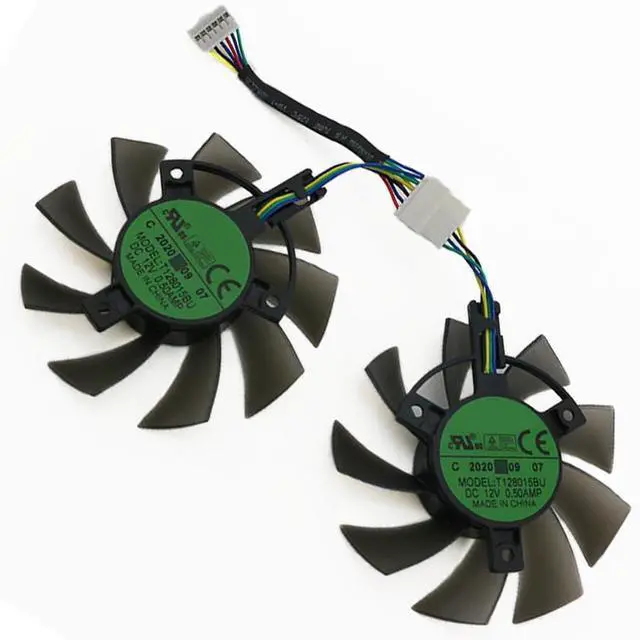 Alt view image 6 of 7 - Graphics Card Cooling Fans Suitable for ASUS TUF GTX 1650 1650S 1660 1660S 1660Ti Gaming for TUF RTX 2060 Gaming Series Desktop T128015BU 75mm 12V 0.50A 6 Pin Video Card Cooler Fans GPU Fan (2PCS)