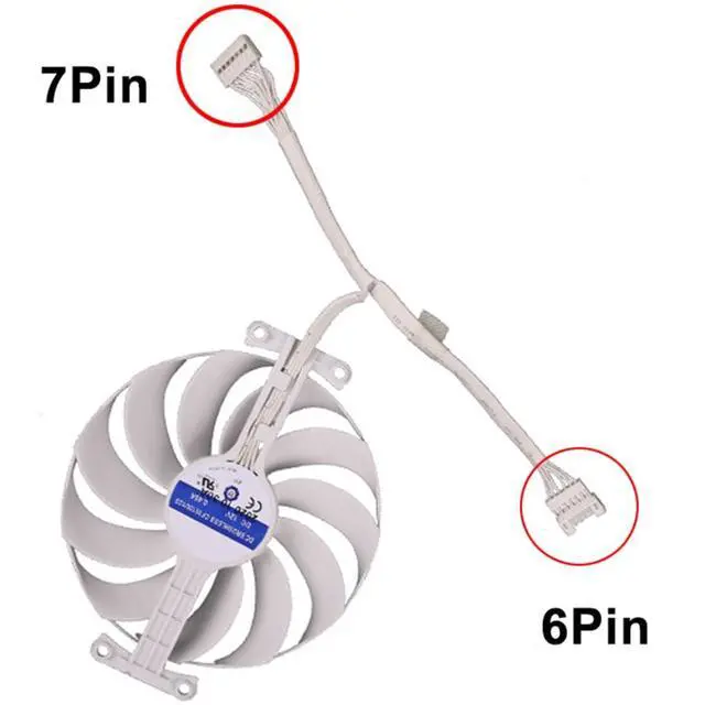 Alt view image 6 of 7 - Graphics Card Cooling Fan Replacement for ASUS ROG Strix RTX 3070 3080 3090 White Gaming Series CF1010U12S 95mm 12V 0.45A 7Pin Video Card Cooler Fans GPU Fan (Fan-C)
