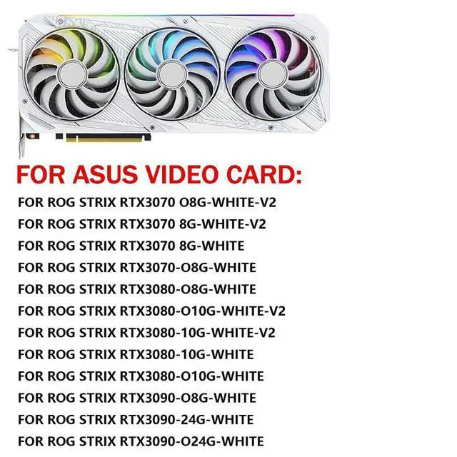 Alt view image 3 of 7 - Graphics Card Cooling Fan Replacement for ASUS ROG Strix RTX 3070 3080 3090 White Gaming Series CF1010U12S 95mm 12V 0.45A 7Pin Video Card Cooler Fans GPU Fan (Fan-B)