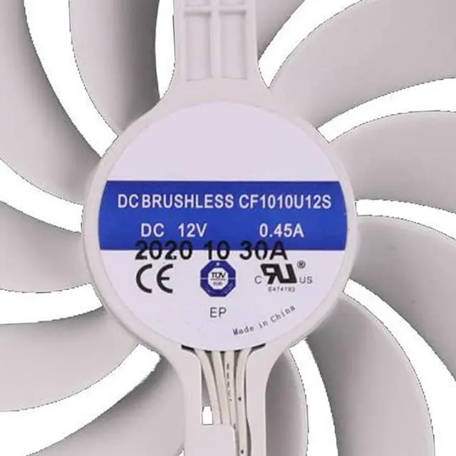 Alt view image 5 of 7 - Graphics Card Cooling Fan Replacement for ASUS ROG Strix RTX 3070 3080 3090 White Gaming Series CF1010U12S 95mm 12V 0.45A 7Pin Video Card Cooler Fans GPU Fan (Fan-B)