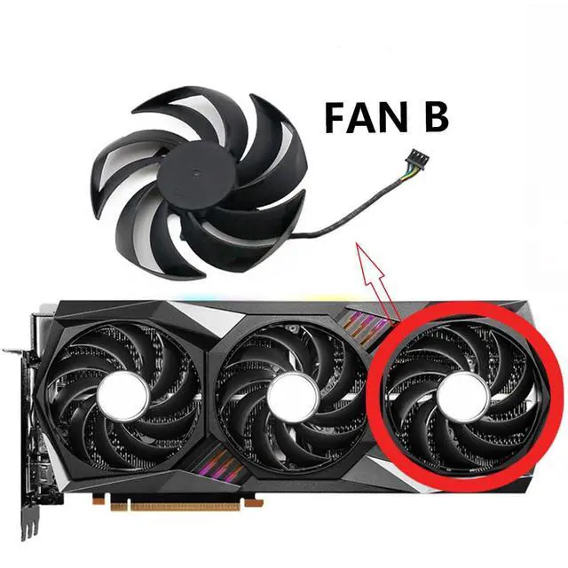 Alt view image 2 of 7 - Graphics Card Cooling Fans Suitable for MSI RX 6800 6800XT 6900XT RTX 3060 3060TI 3070 3070TI 3080 3080TI 3090 Gaming X Trio Series Desktop PLD09210S12HH 90mm 0.40A 4Pin (Fan-B)