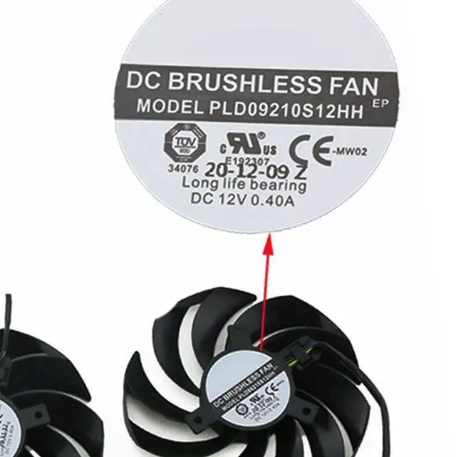 Alt view image 5 of 7 - Graphics Card Cooling Fans Suitable for MSI RX 6800 6800XT 6900XT RTX 3060 3060TI 3070 3070TI 3080 3080TI 3090 Gaming X Trio Series Desktop PLD09210S12HH 90mm 0.40A 4Pin (3PCS)