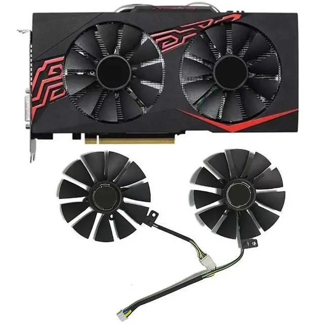 Alt view image 2 of 7 - Graphics Card Cooling Fans Suitable for ASUS RX 470 MINI Dual RX 480 Expedition RX 570 580 Expedition GTX 1060 1070 Dual GTX 1060 1070 Series Desktop T129215SU 87mm 12V 0.5A 4 Pin (2PCS)