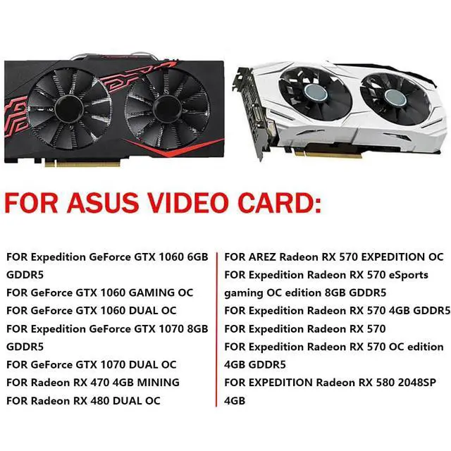 Alt view image 3 of 7 - Graphics Card Cooling Fans Suitable for ASUS RX 470 MINI Dual RX 480 Expedition RX 570 580 Expedition GTX 1060 1070 Dual GTX 1060 1070 Series Desktop T129215SU 87mm 12V 0.5A 4 Pin (2PCS)