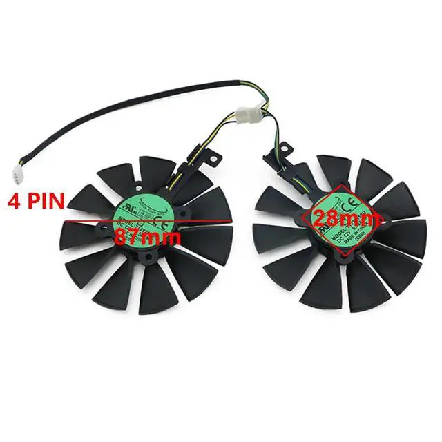 Alt view image 4 of 7 - Graphics Card Cooling Fans Suitable for ASUS RX 470 MINI Dual RX 480 Expedition RX 570 580 Expedition GTX 1060 1070 Dual GTX 1060 1070 Series Desktop T129215SU 87mm 12V 0.5A 4 Pin (2PCS)
